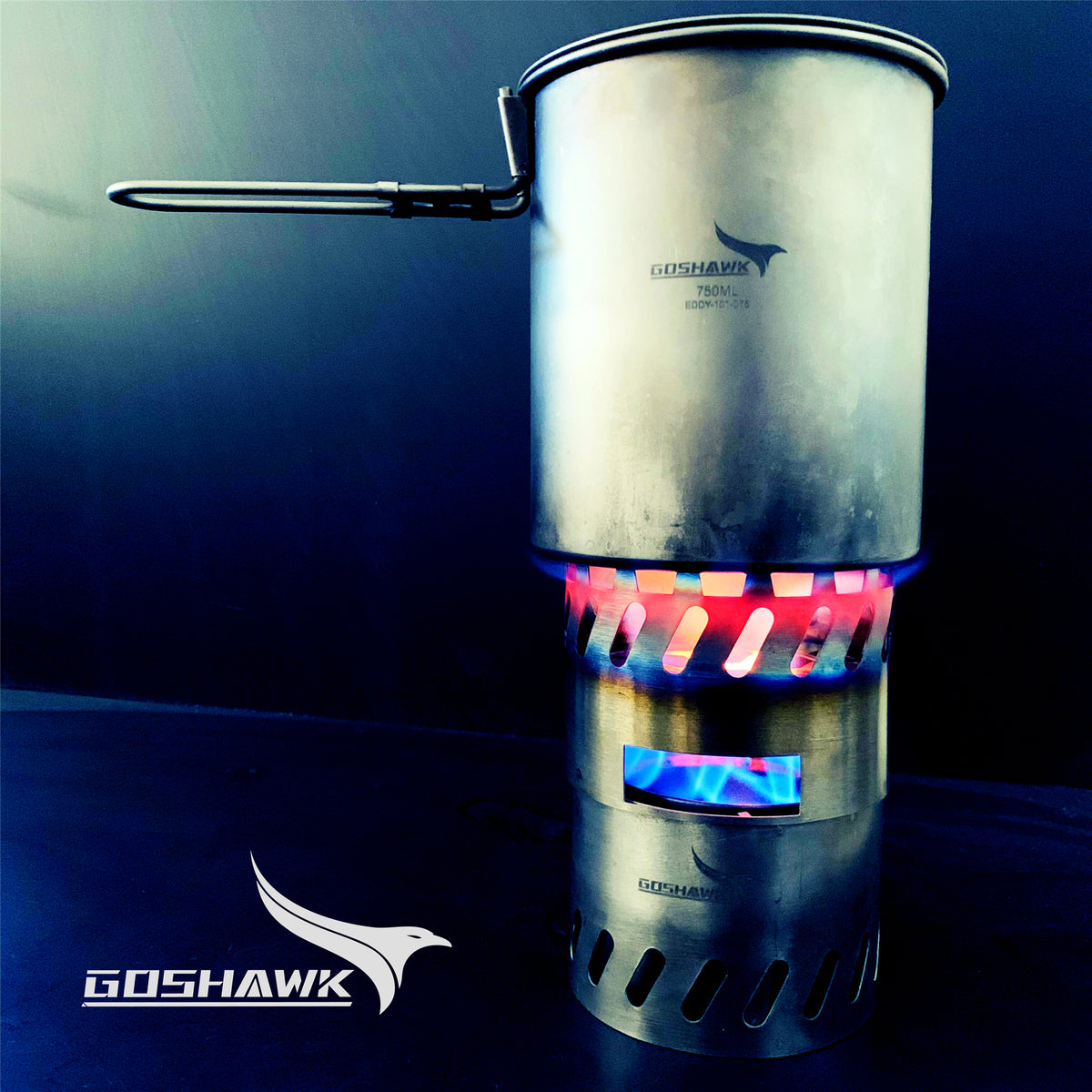Goshawk チタンサイフォンアルコールシステム EDDY-101 Titanium Siphon Alcohol Stove Cooking System For Outdoor Camping