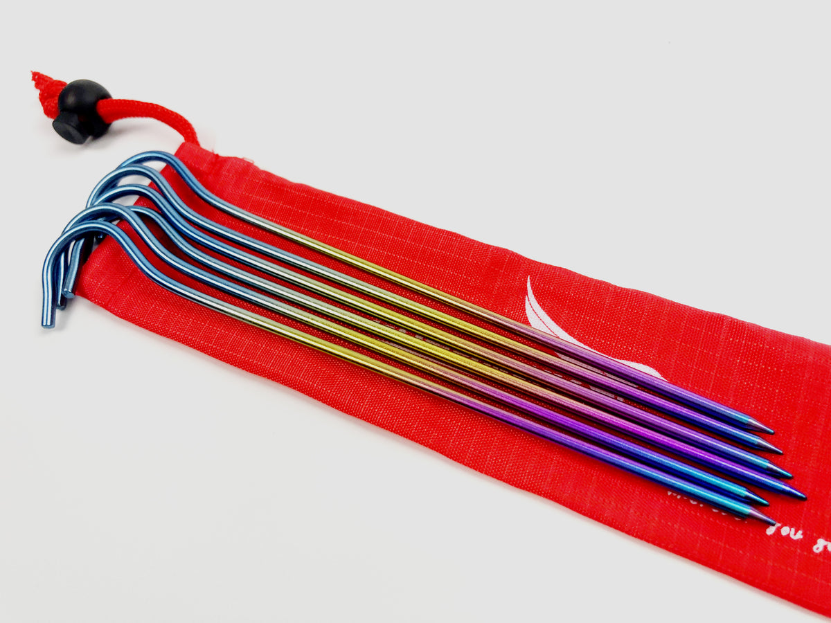 Lot De 6 Piquets De Tente Titanium Ultralégers Goshawk - 6g Par Piquet - Pour Camping, Randonnée, Trekking - Neuf Sous Blister