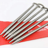 6 Pieces Titanium Alloy Tent Pegs Elbow Heavy Duty