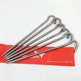 6 Pieces Titanium Alloy Tent Pegs Elbow Heavy Duty