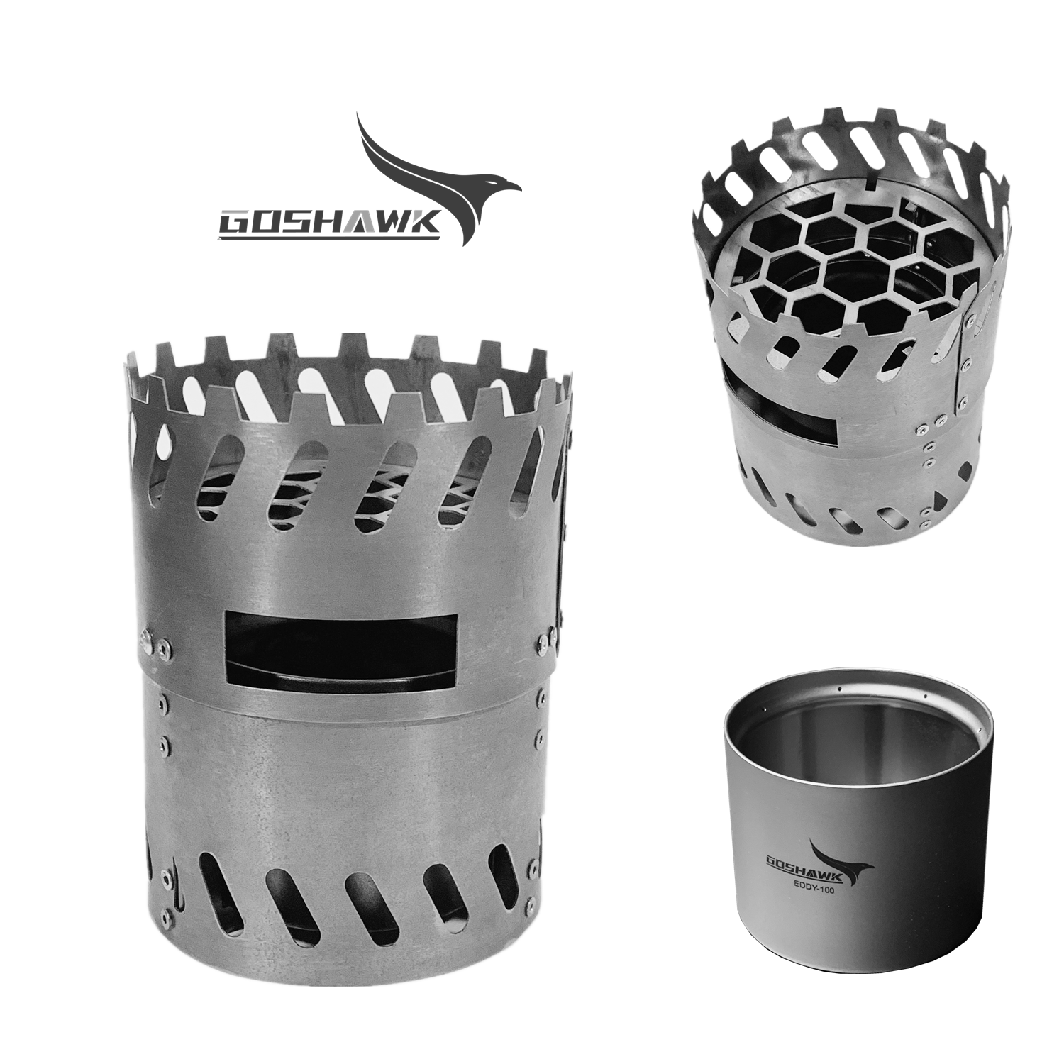Goshawk チタンサイフォンアルコールシステム EDDY-101 Titanium Siphon Alcohol Stove Cooking System For Outdoor