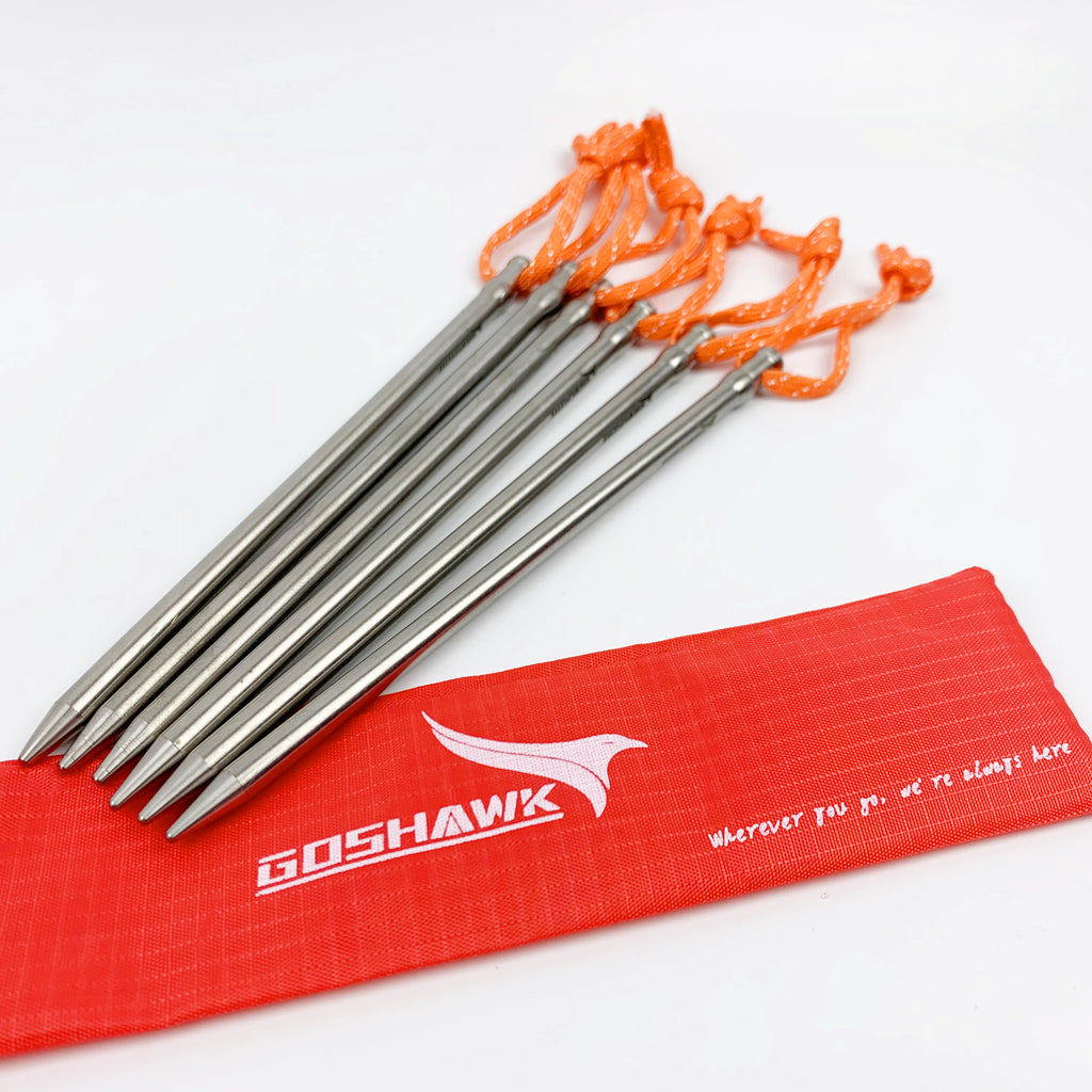 4pcs Ti Camping Titanium Alloy Canopy Tent Peg Nail Stakes 8x240mm/300mm/350mm E - Foto 1