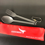 Pure titanium Spoon Fork 2in1 Backpacking with 210T Bag