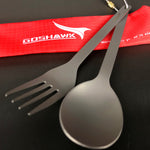 Pure titanium Spoon Fork 2in1 Backpacking with 210T Bag