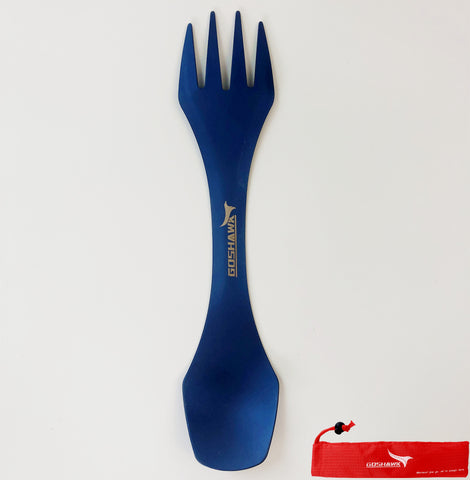 Pure titanium Spoon Fork 2in1 Backpacking with 210T Bag